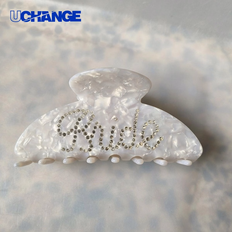 Diamond Decorated Claw Hair Clip for Bridal Use