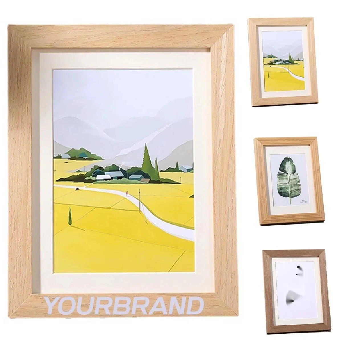 4x6 Multicolor Wood and High Definition Glass Picture Frame 1