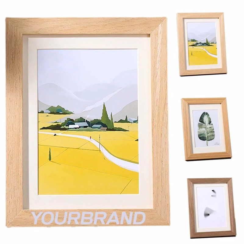 4x6 Multicolor Wood and High Definition Glass Picture Frame