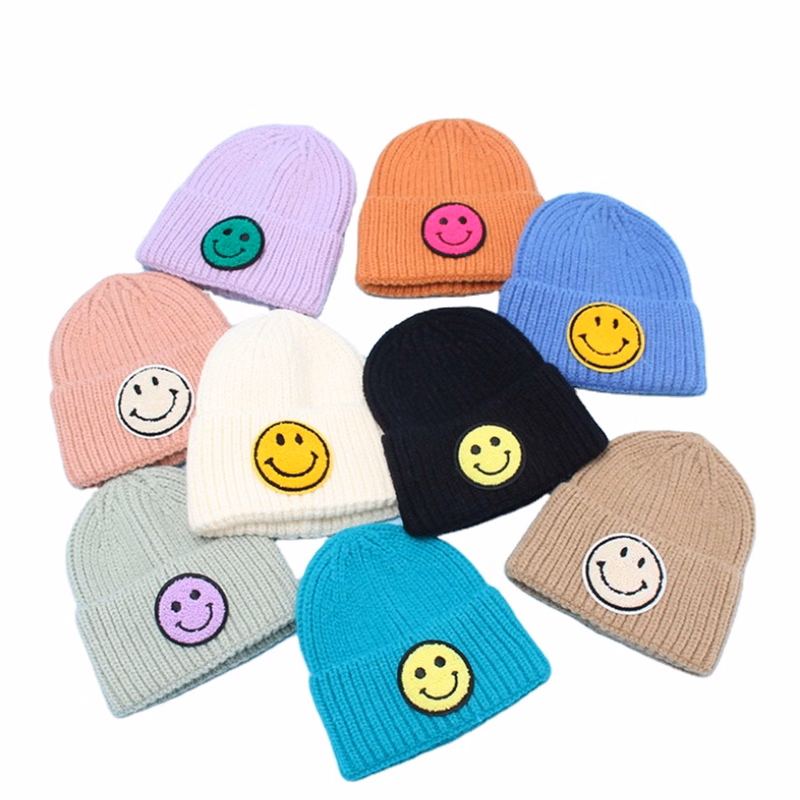 Smiley Face Wool Hat Beanie Cute Knitted Hats For kids