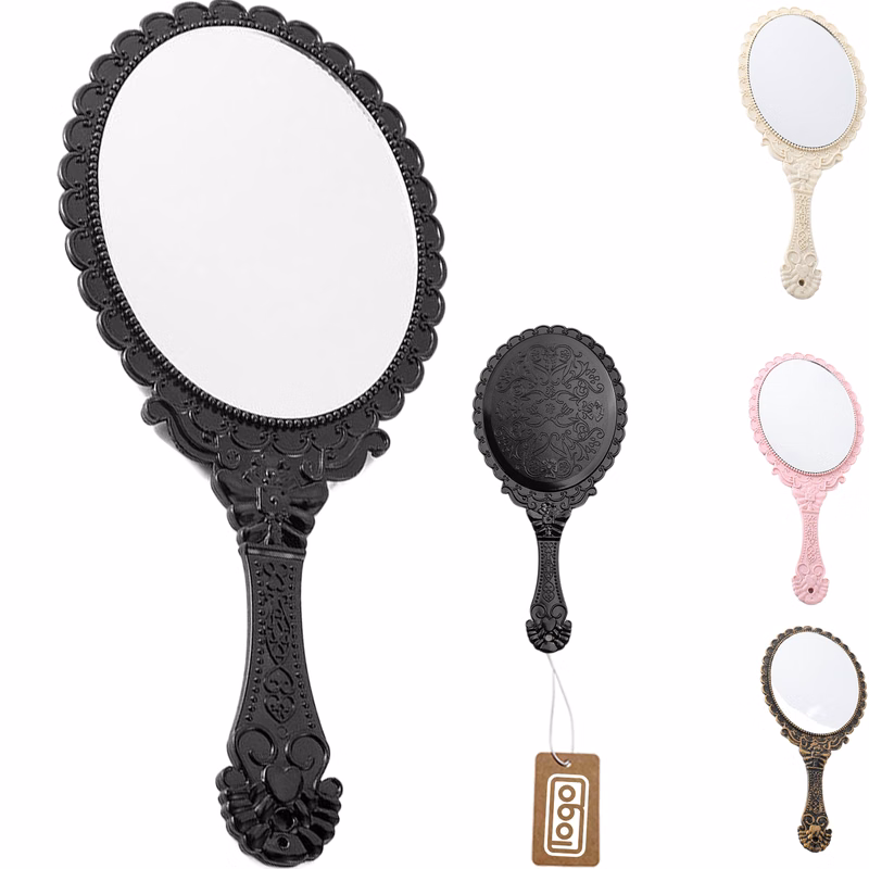 Vintage Oval Handheld Makeup Mirror