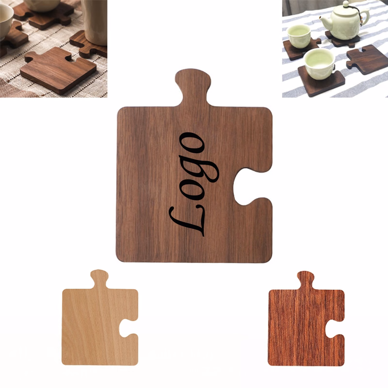 Black Walnut Wooden Puzzle-Shaped Coaster