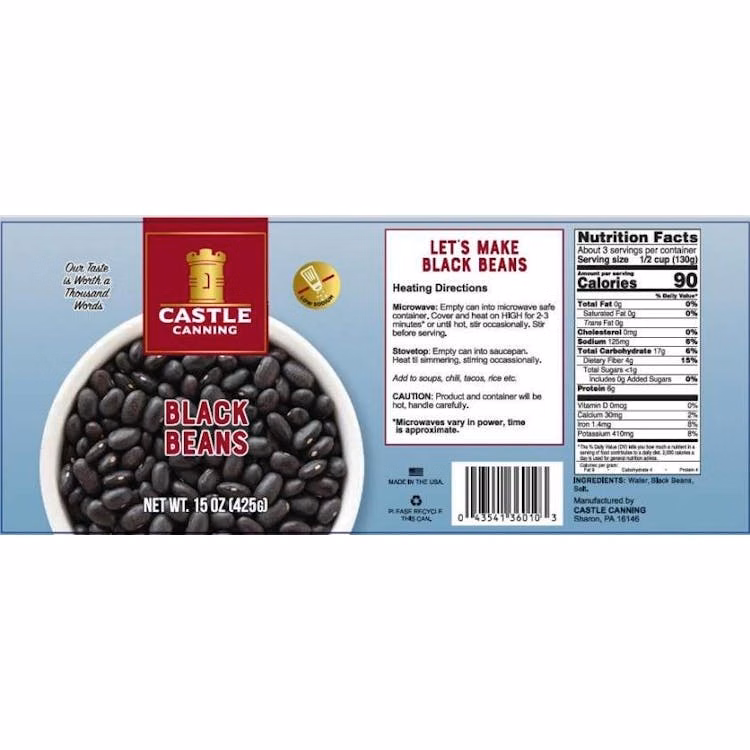 Canned Black Beans - Full Pallet