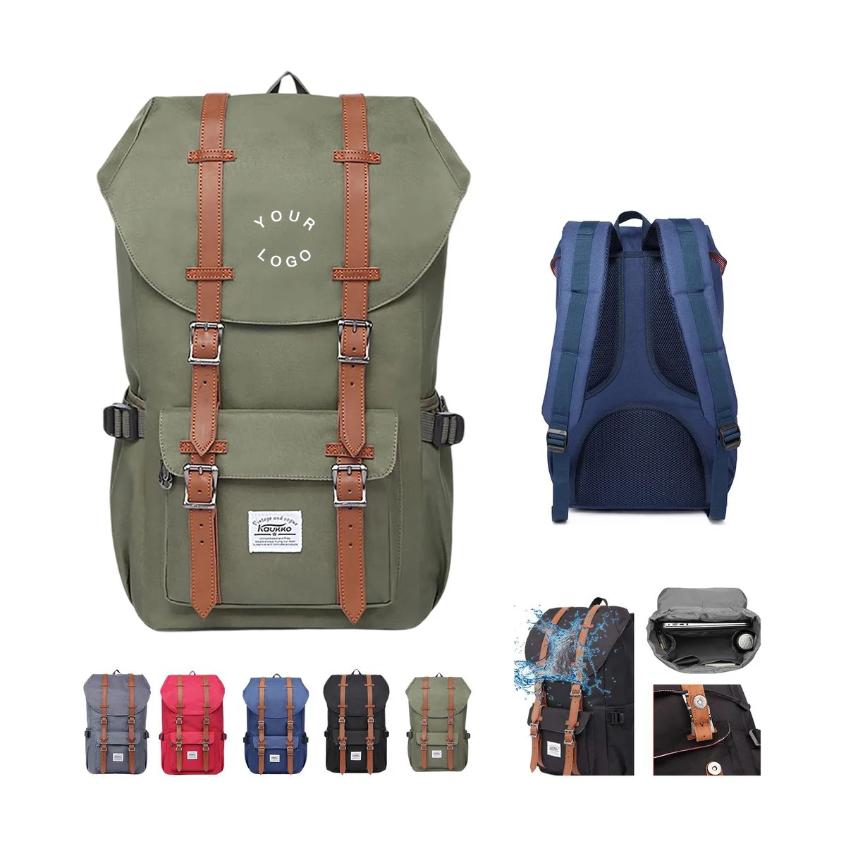 Oxford Laptop Backpack with Mesh Back and Padded Straps 1