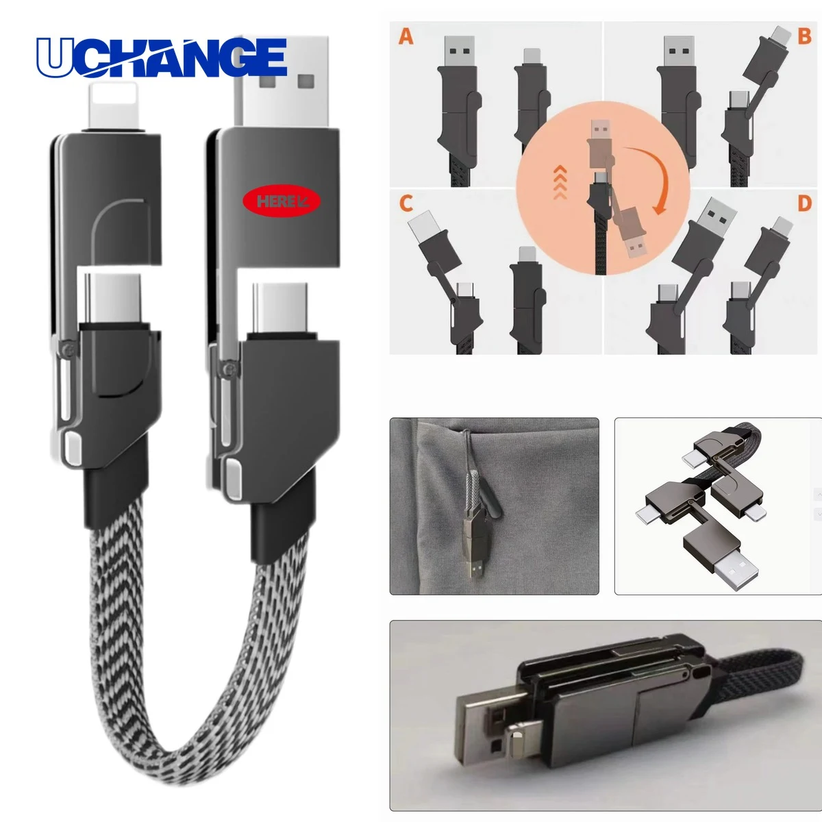Sixty Watt Six In One Charging Cable 1