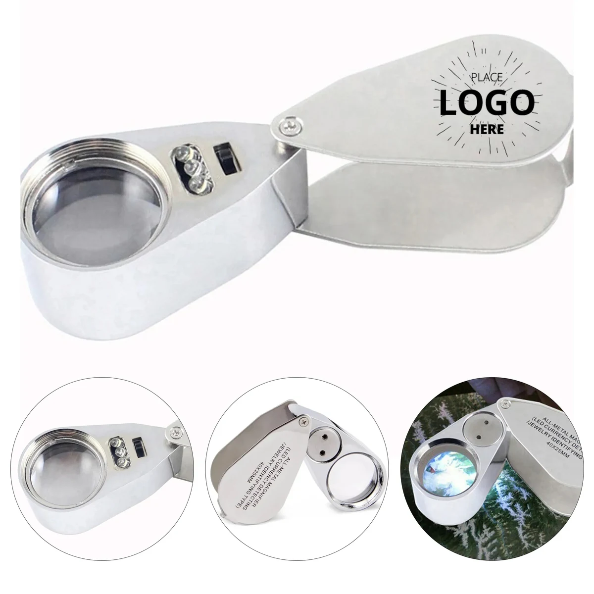 LED Light Metal Folding Magnifier 1