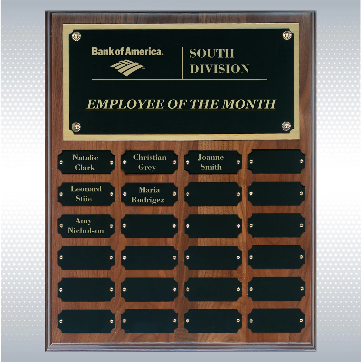 Step Edge Genuine Walnut 24 Plate Perpetual Plaque (12" X 15") 1