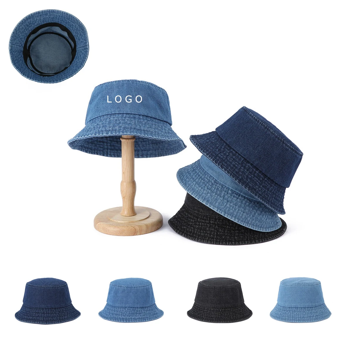 Plain Color Cotton Bucket Hat 1