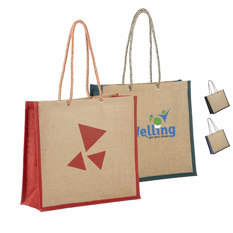 Stylish Jute Tote with Rope Handles