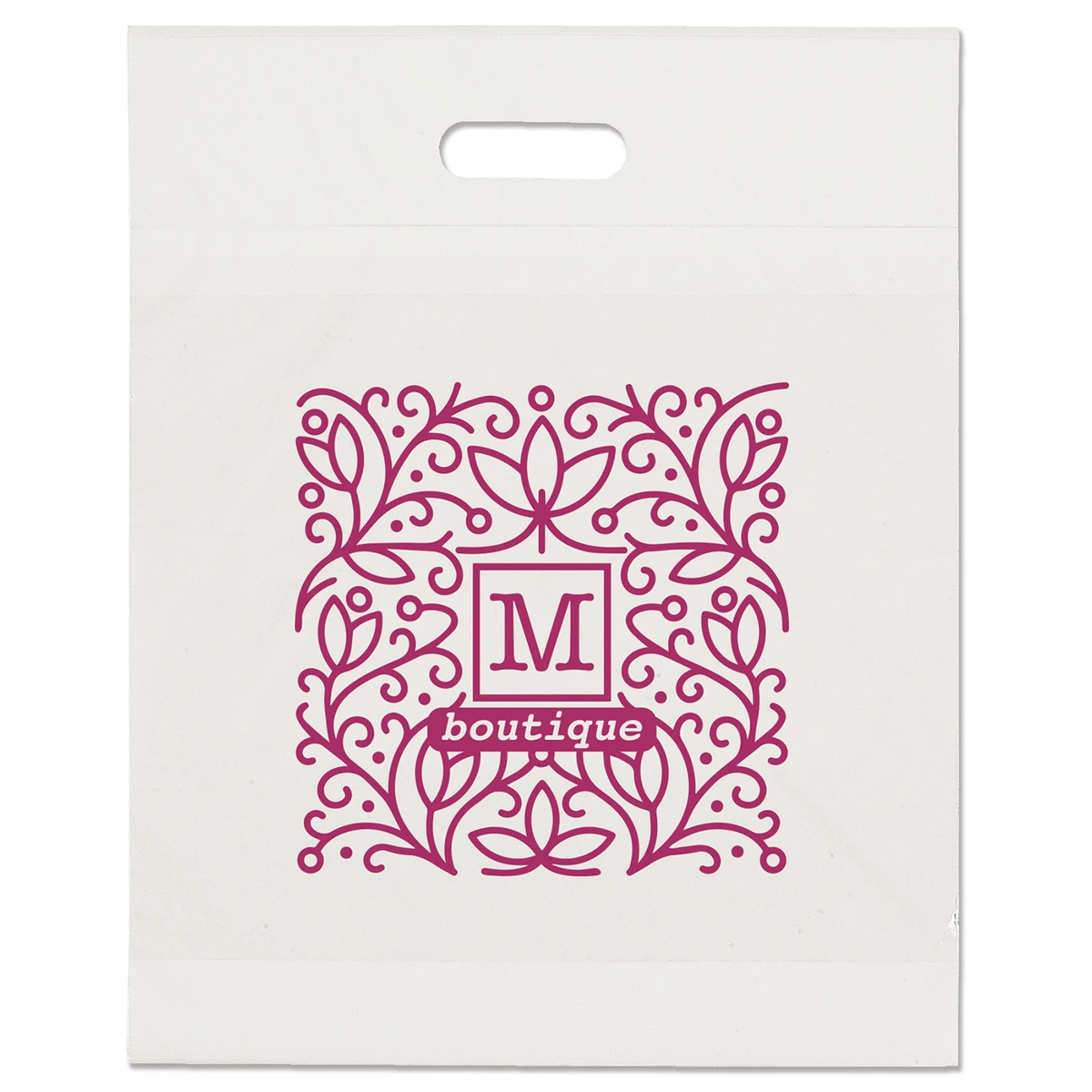 Eco Die Cut Handle Bag - 15W x 19H x 3 - Flexo Ink Print 1