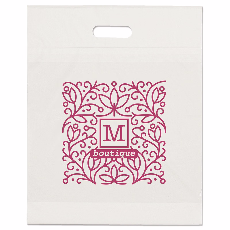 Eco Die Cut Handle Bag - 15W x 19H x 3 - Flexo Ink Print