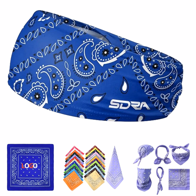 Polyester Suqare Sports Print Bandana Headband
