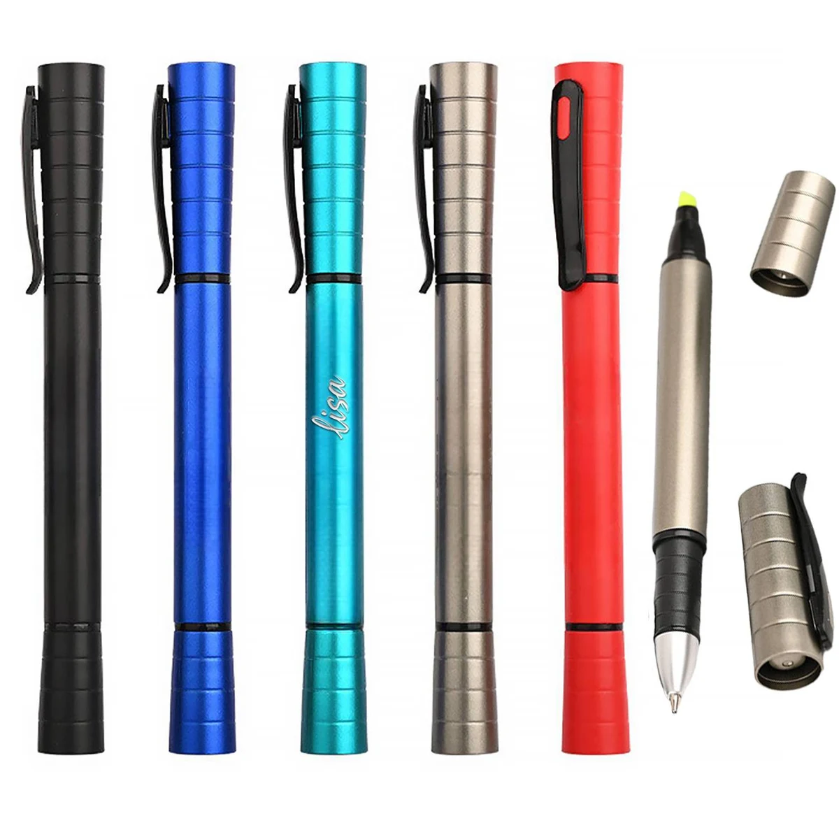 2 in 1 Dual Tip Plastic Ballpoint Highlighter Pen 1