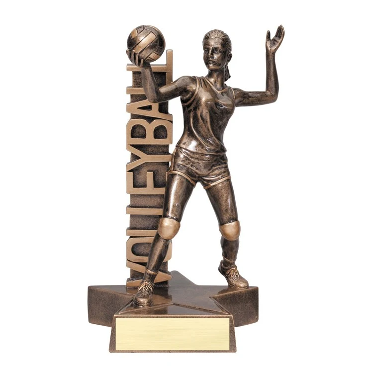 6 1/2" Tall Volleyball Female Billboard Resin Award 1