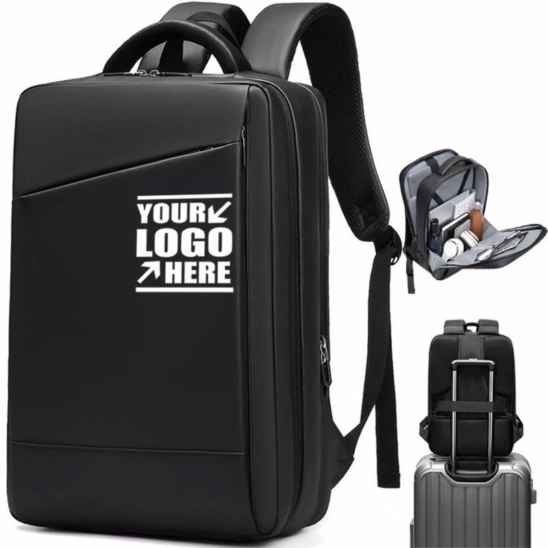 Business Patent Leather 15.6" Laptop Backpack With USB Port