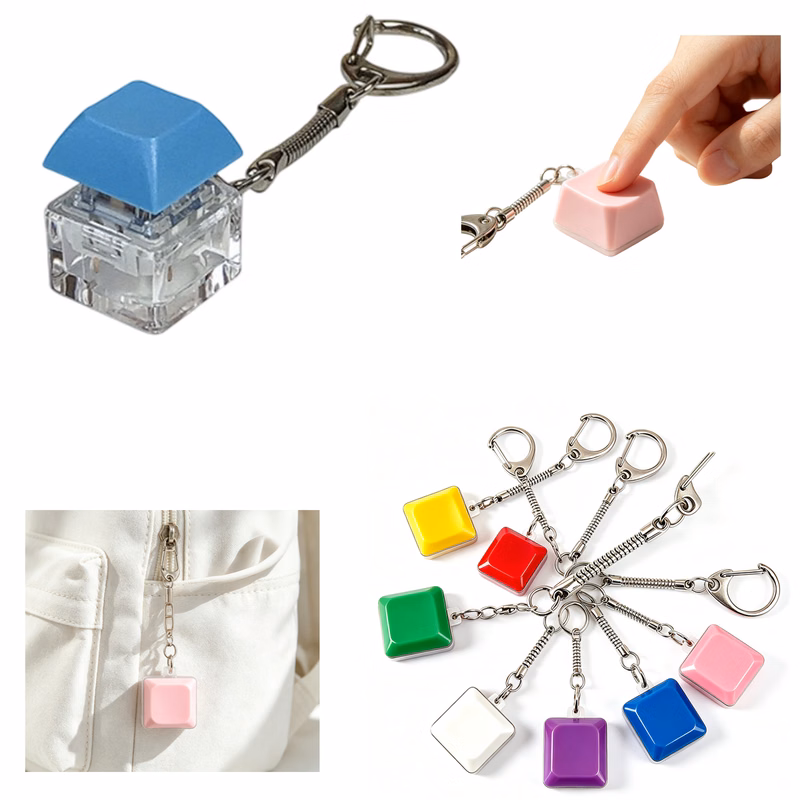 Light-Up Fidget Keyboard Keycap Key Chain