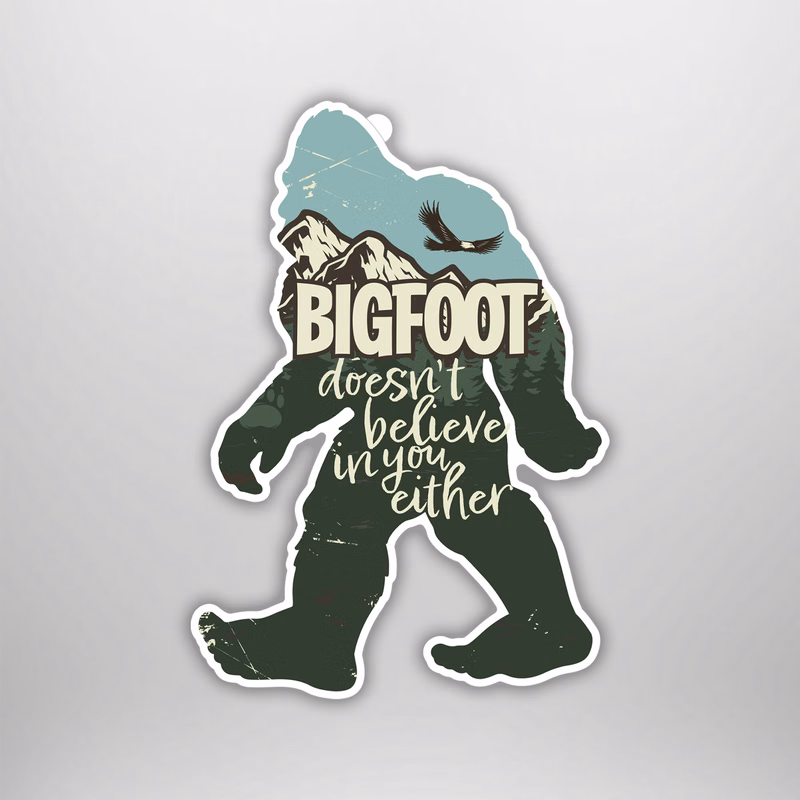 Sasquatch - Removable Outdoor Sticker - 2.75"x4"