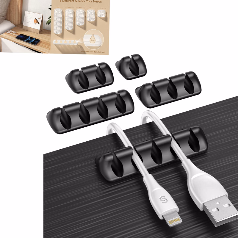 5 Pcs Clear Cable Clip Cable Management Organizer