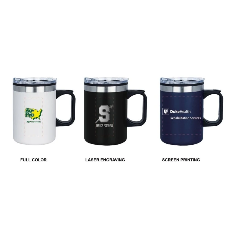 14 Oz. Double Wall Stainless Mugs with Handle 1