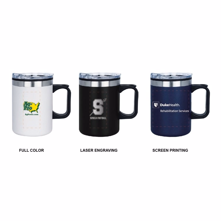 14 Oz. Double Wall Stainless Mugs with Handle
