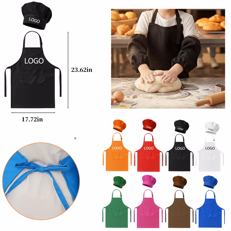 Kids Chef Apron & Hat Set for Art & Baking