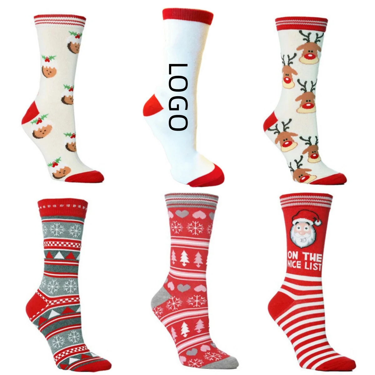 Home Christmas Personalized Long Tube Cotton Socks 1
