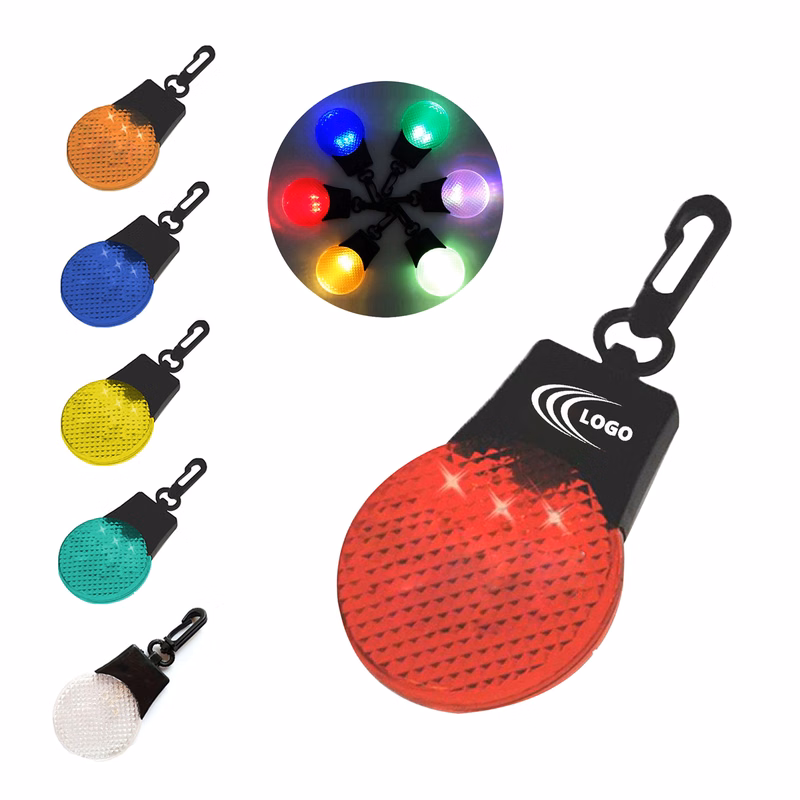 Safety Warning Led Reflector Keychain For Backpack