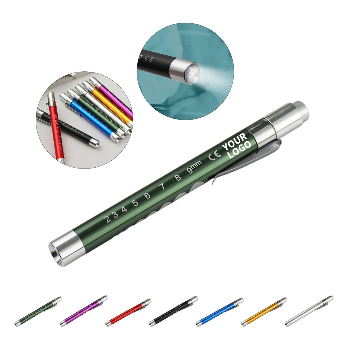 LED Medical Penlight With Pupil Gauge 5.4" x 0.6" 1