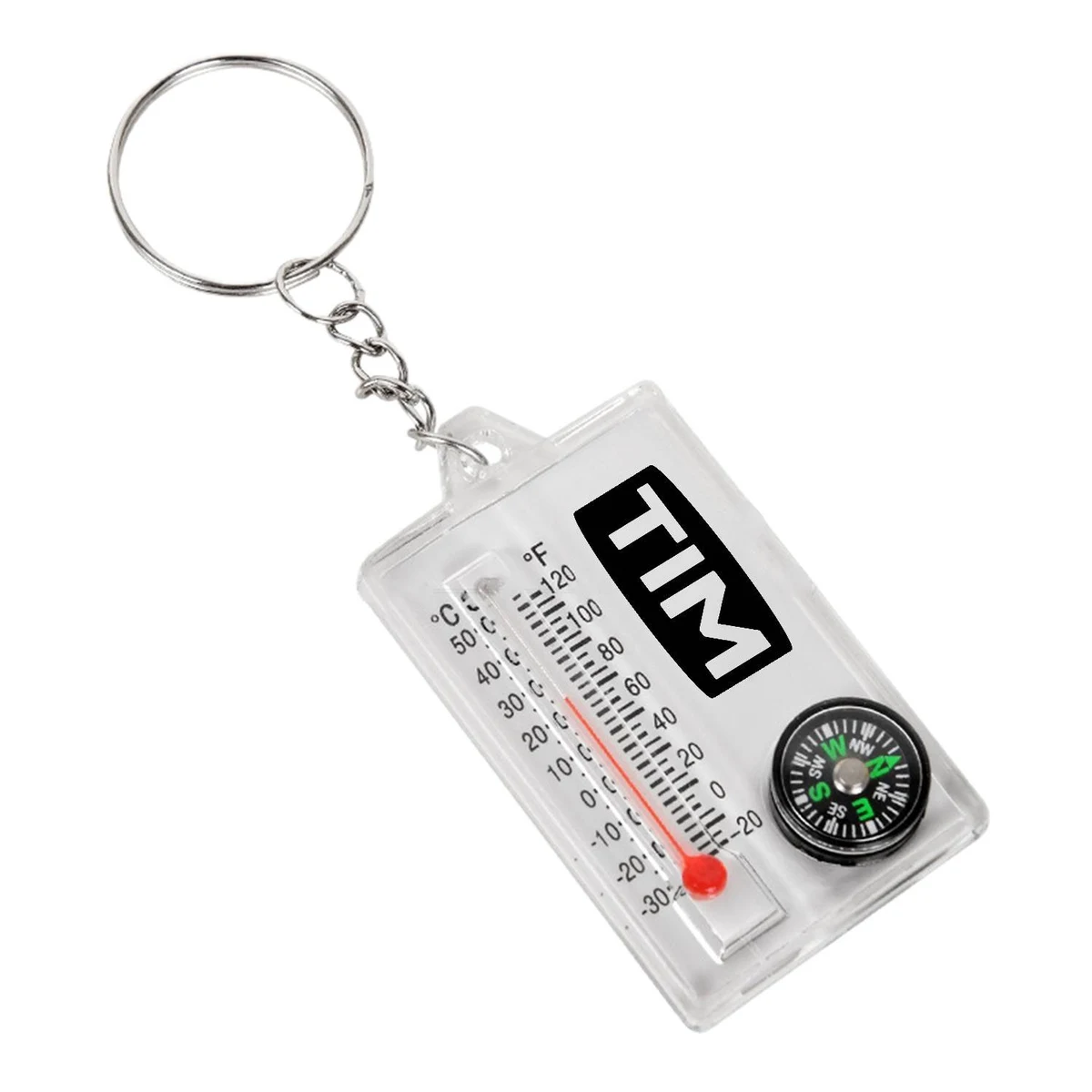 Compass Thermometer Keychain w/ Wind Chill Chart 1