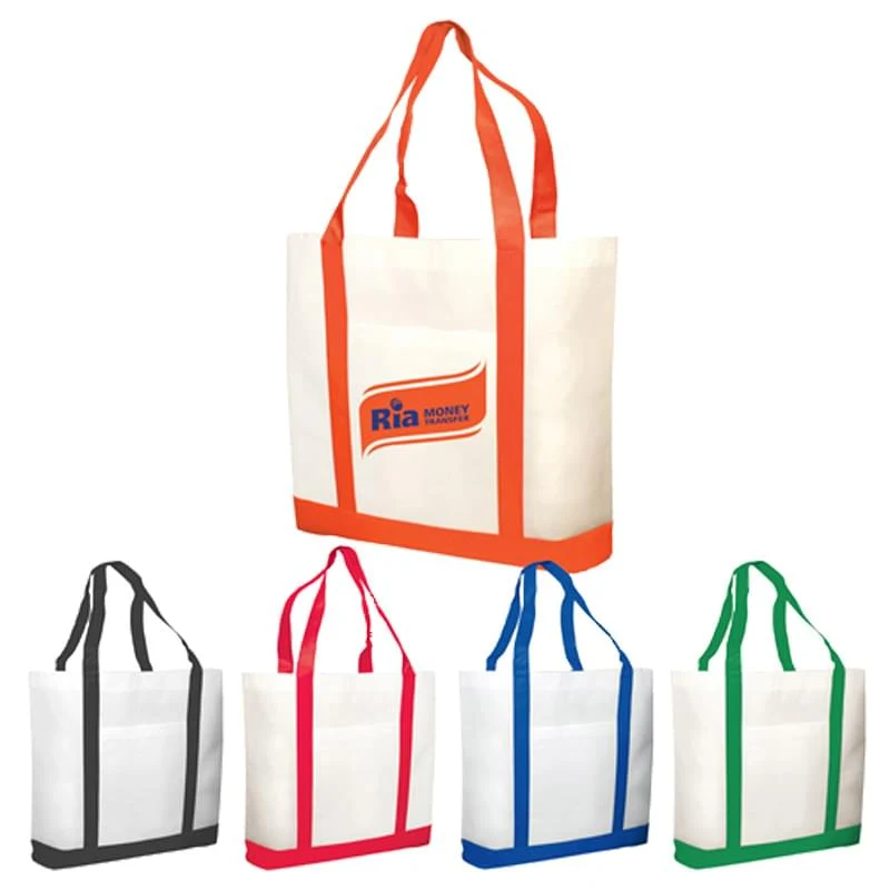 Bags - Non-Woven Two Tone Shopping Tote Bags 1