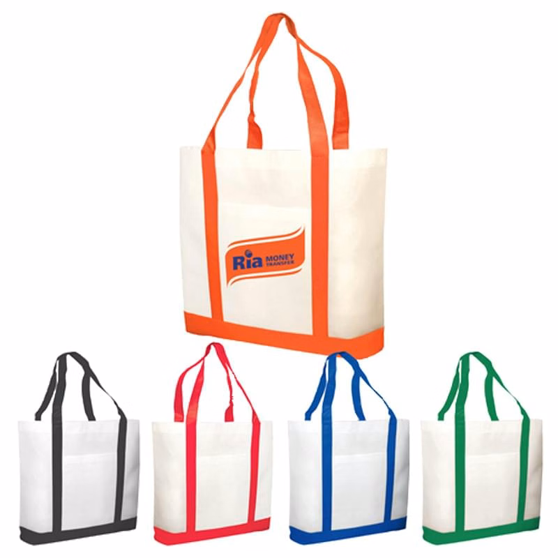 Bags - Non-Woven Two Tone Shopping Tote Bags