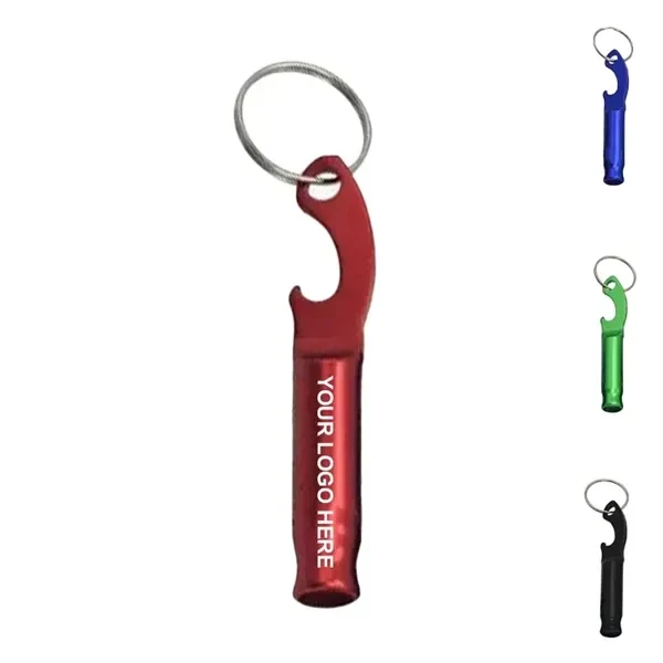 Custom Aluminum Bottle Opener Whistle Keyring — Outdoor Survival Giveaway 1