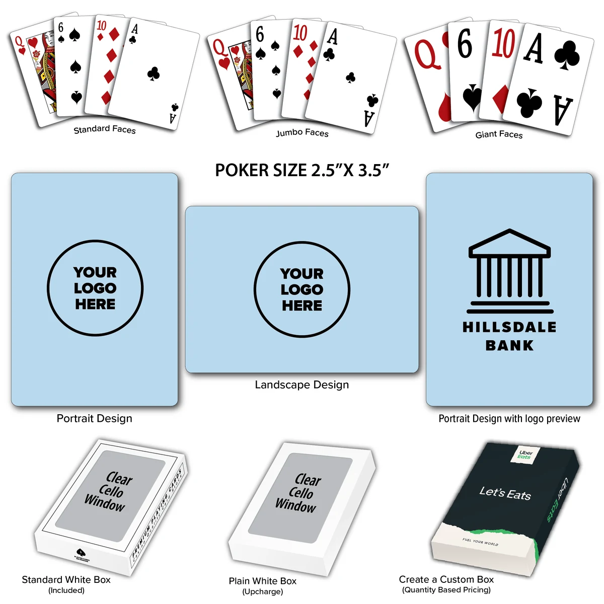 Solid Back Powder Blue Poker Size Playing Cards 1