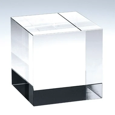 Large - Straight Crystal Cube Award/Paperweight 1