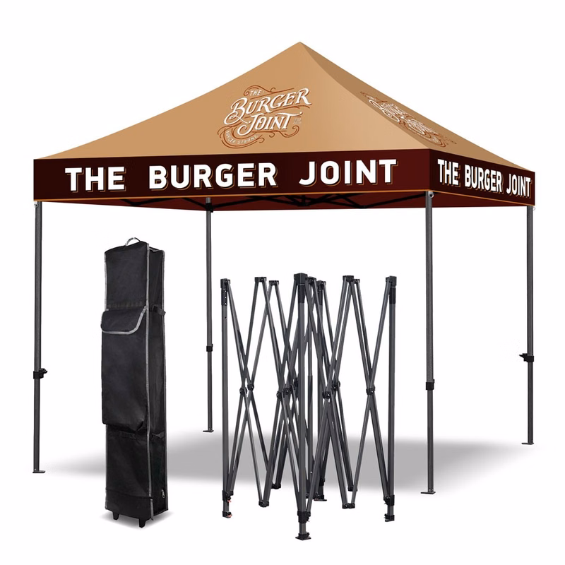 10'x10' Heavy Duty Steel Pop Up Canopy Tent With Sublimation
