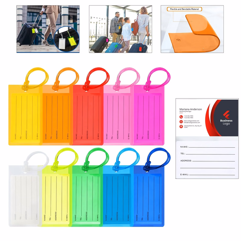 PVC Luggage Tag With Card Slot, Soft Flexible Identifier