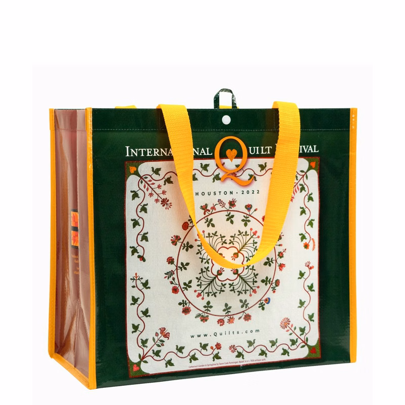 Custom Full-Color 180g Double Laminated Woven Tradeshow Tote Bag 16"x14"x8"
