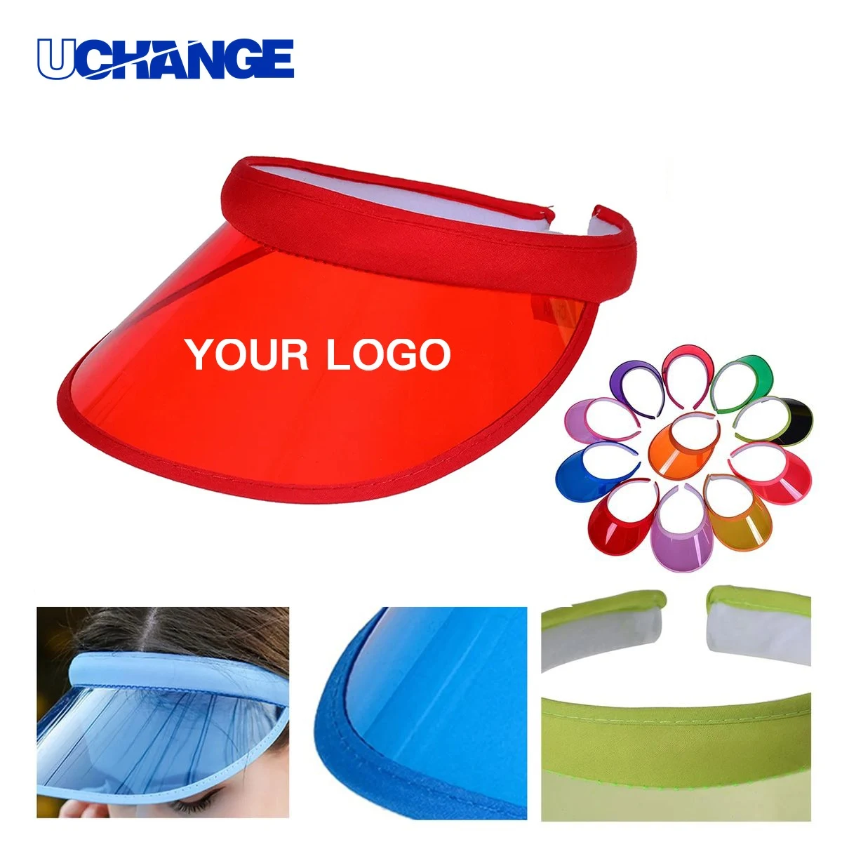 Clear PVC Visor Hat with Wide Brim for Sun Protection 1