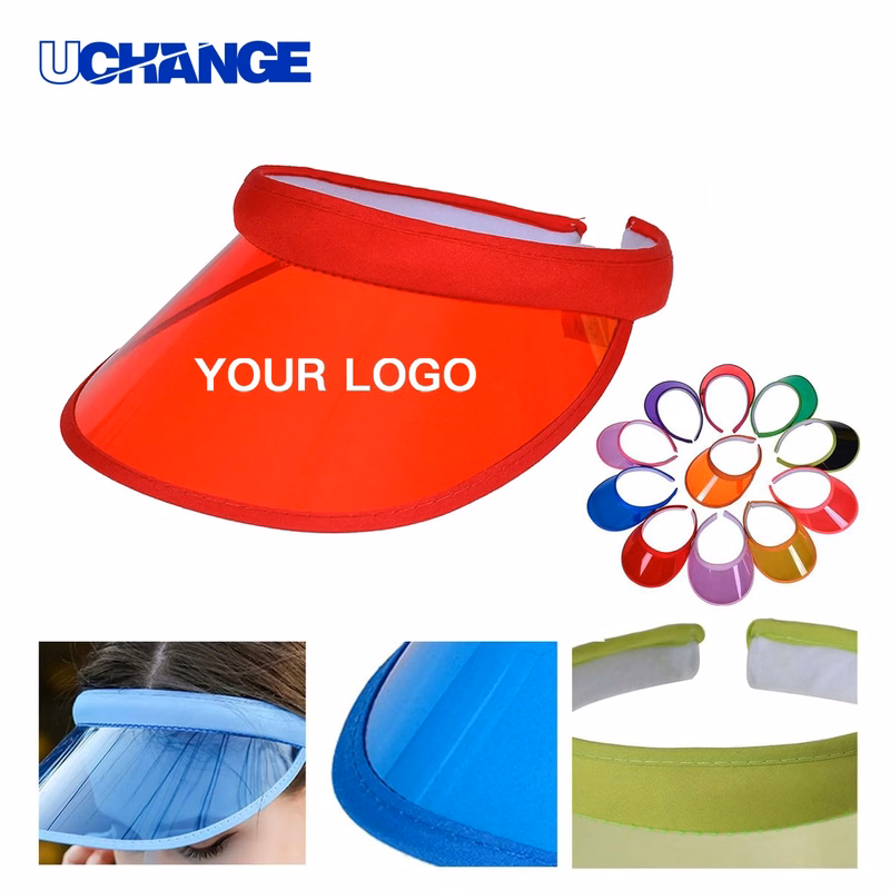 Clear PVC Visor Hat with Wide Brim for Sun Protection