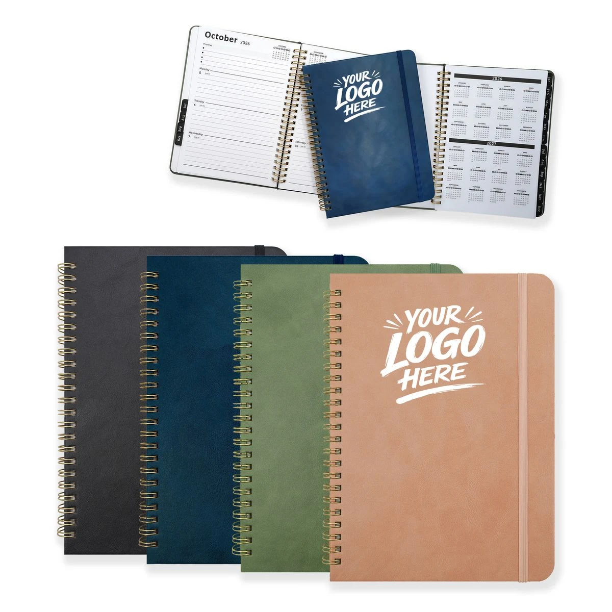 A5 Leather Spiral Planner Notebook Weekly Journal 1