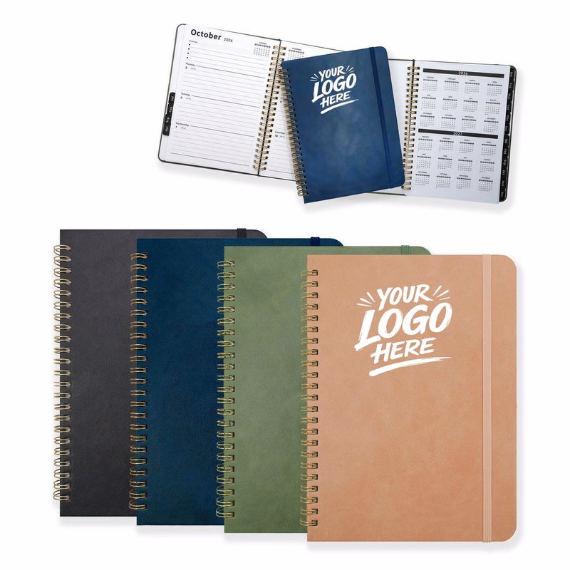 A5 Leather Spiral Planner Notebook Weekly Journal