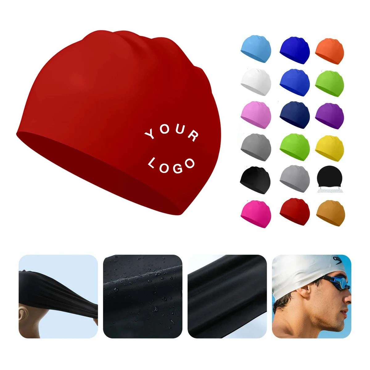 Non Slip Silicone Swim Cap for Swimming 1