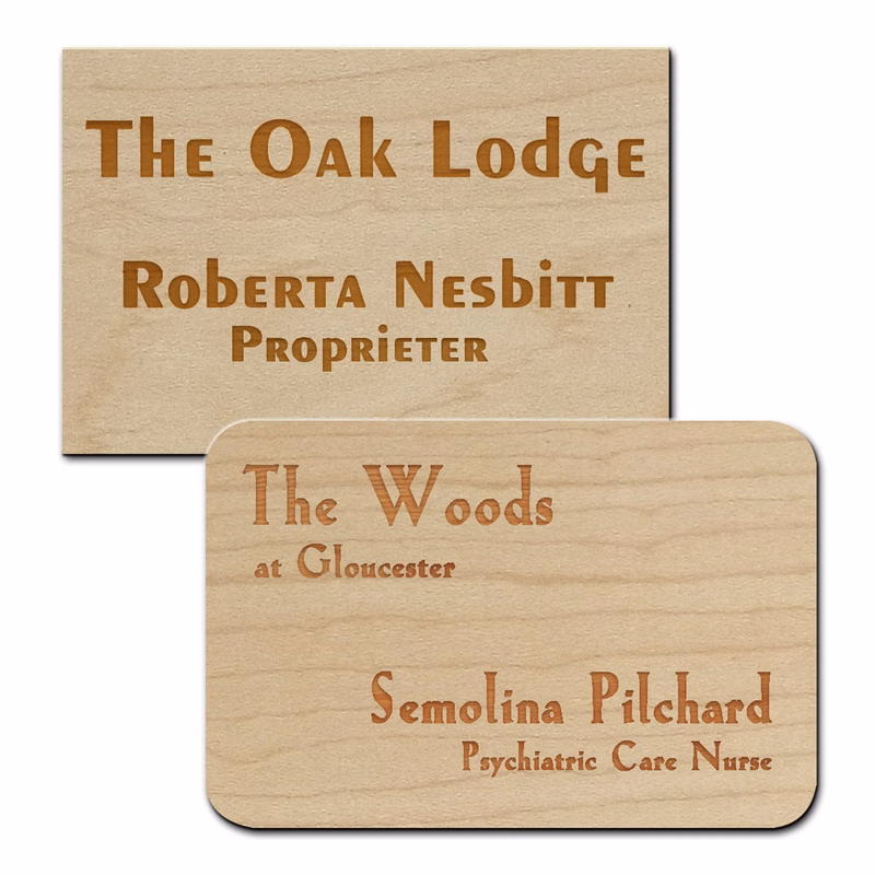 Wood Name Badge 2" x 3"