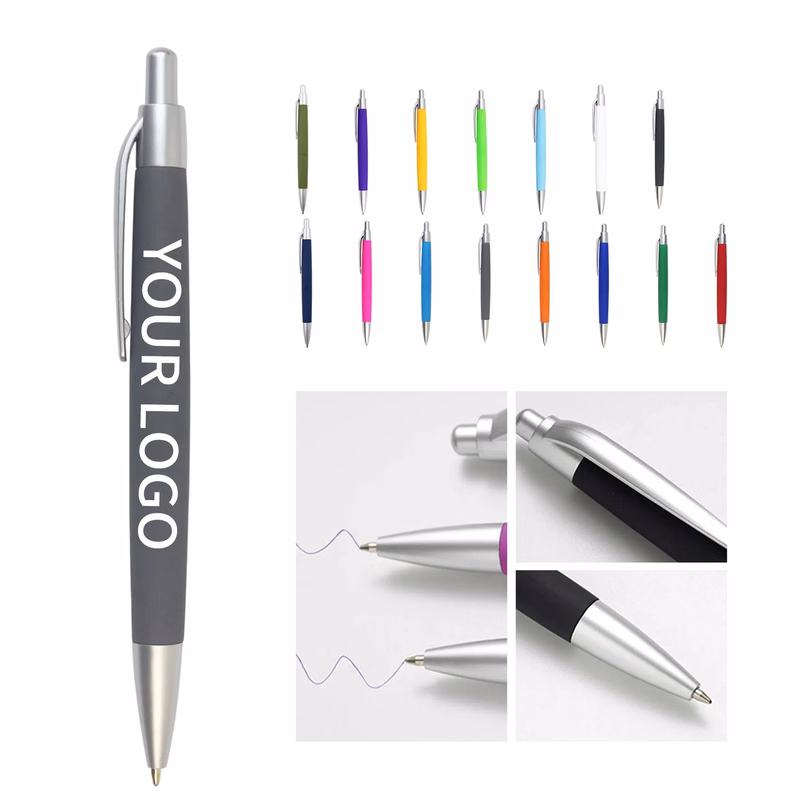 Plastic Ballpoint Pen 5.5x0.5 Inch with Quick Dry Ink