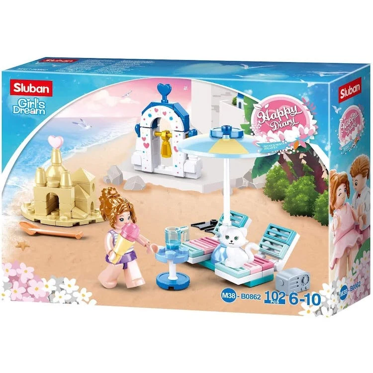 Paradise Beach Building Brick Kits - 102 Pieces Ages 6+ 1