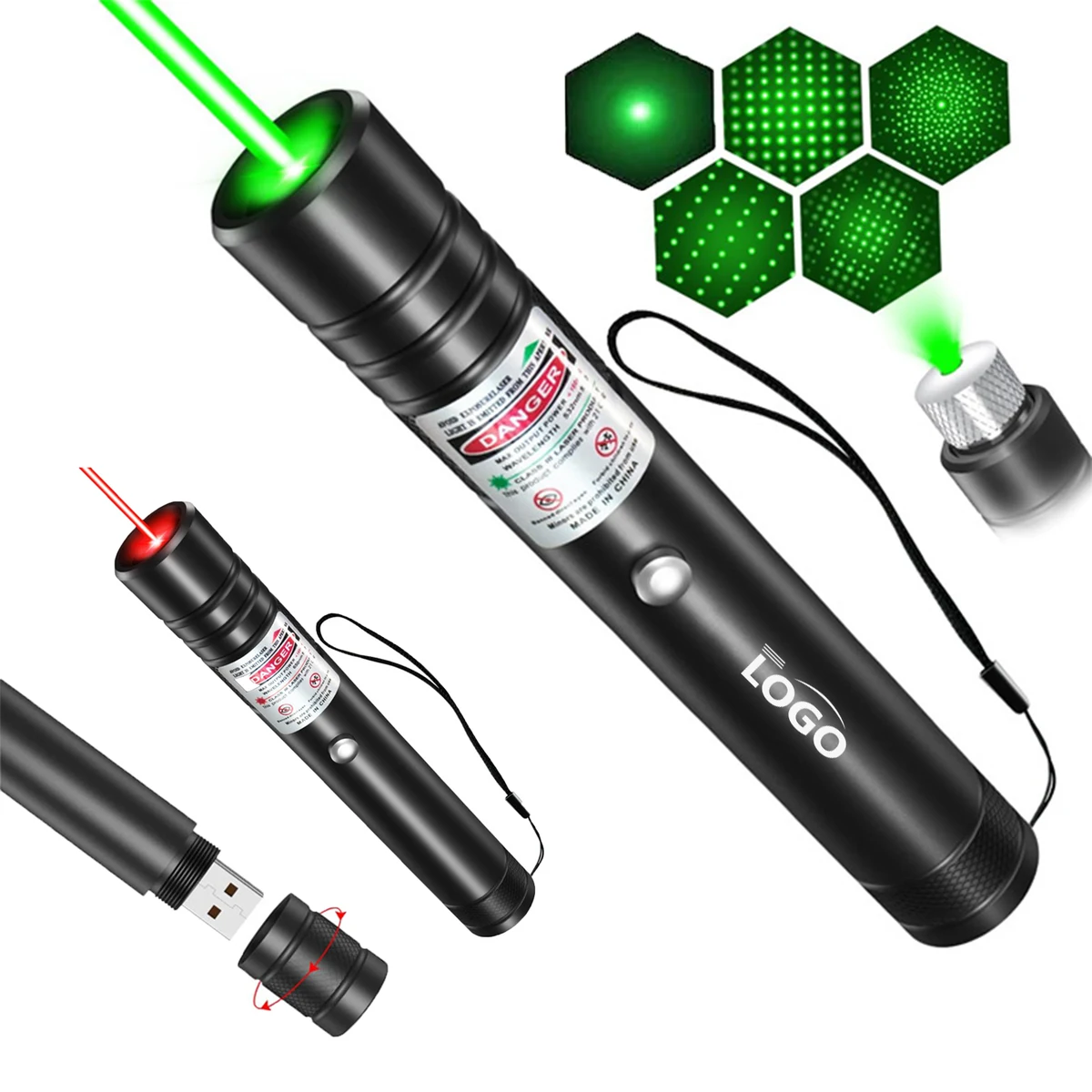 USB Rechargeable Laser Pointer Flashlight 1