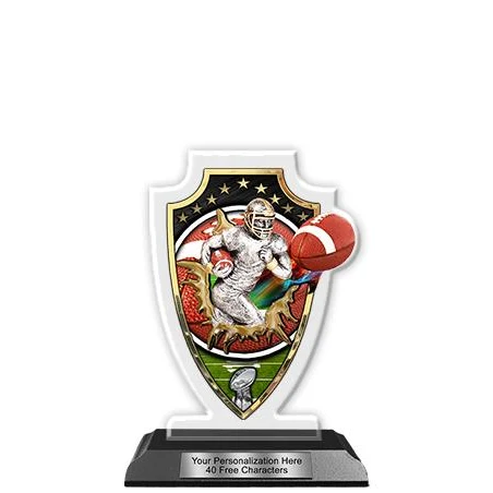 Acrylic Trophy: 6" Arrow Head, Football Field Desi 1