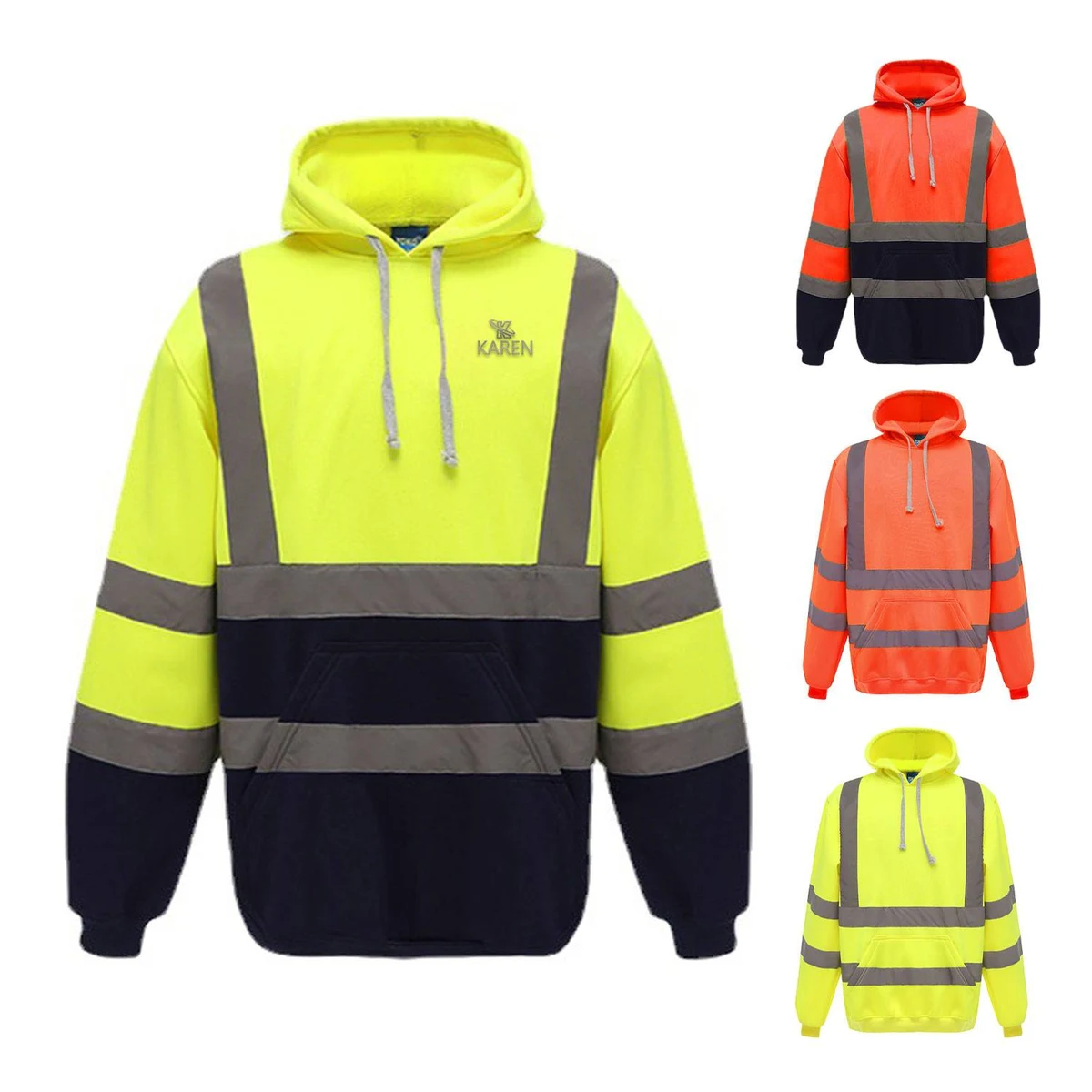 Winter Proof Fleece Reflective Hooded Sweatshirt 1