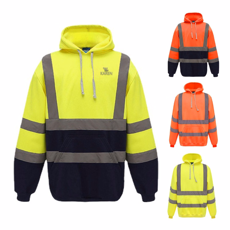 Winter Proof Fleece Reflective Hooded Sweatshirt