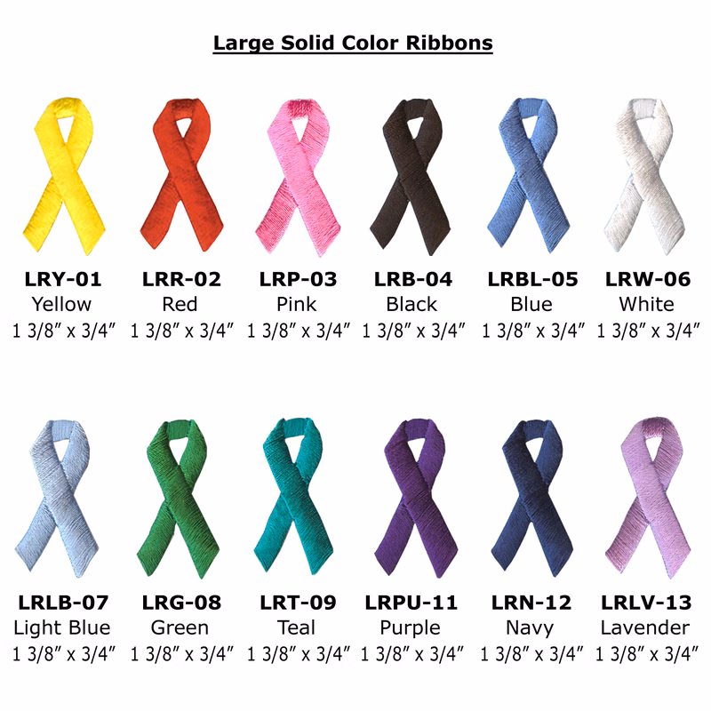 Stock Embroidered Pink Ribbon Stickers
